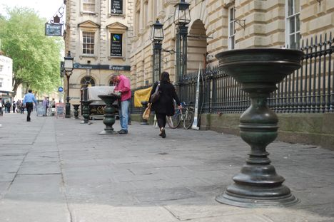 The Nails outside Bristol's Corn Exchange. 