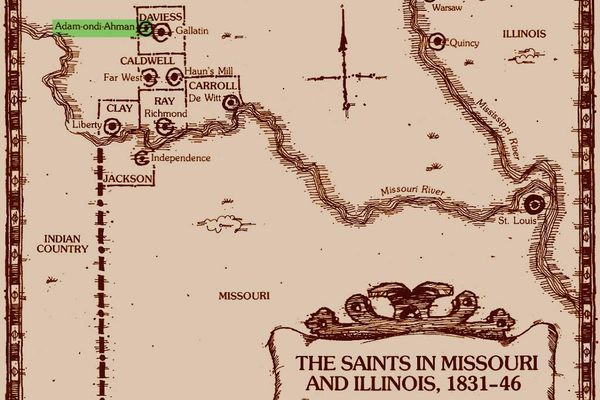 Map of the Mormon journey through Missouri