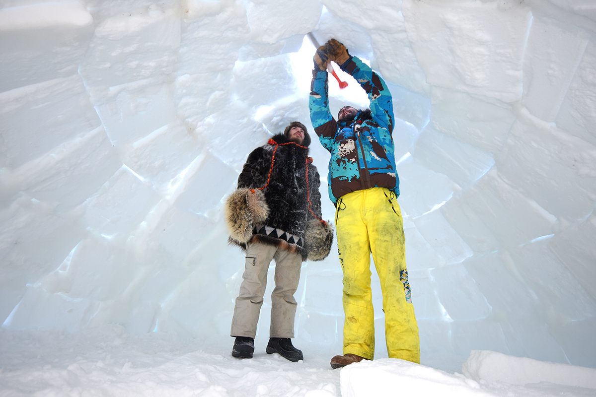 Each year tour guides Kylik Kisoun Taylor and Noel Cockney build an igloo for visitors. This spring a heat wave had other ideas.