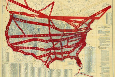 American and Canadian airways routes, from the NOAA Office of Coast Survey Historical Map & Chart Collection.