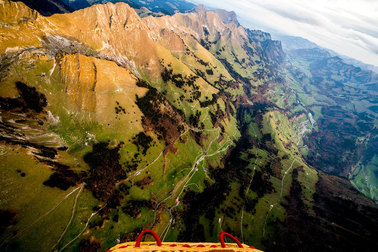 Drifting over the Simmen Valley, Switzerland.