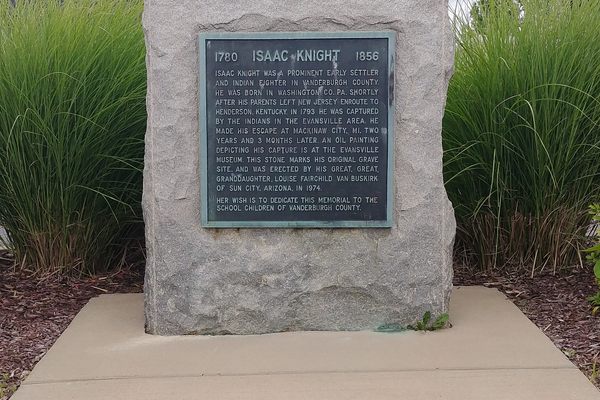 The Isaac Knight Memorial in Evansville. 