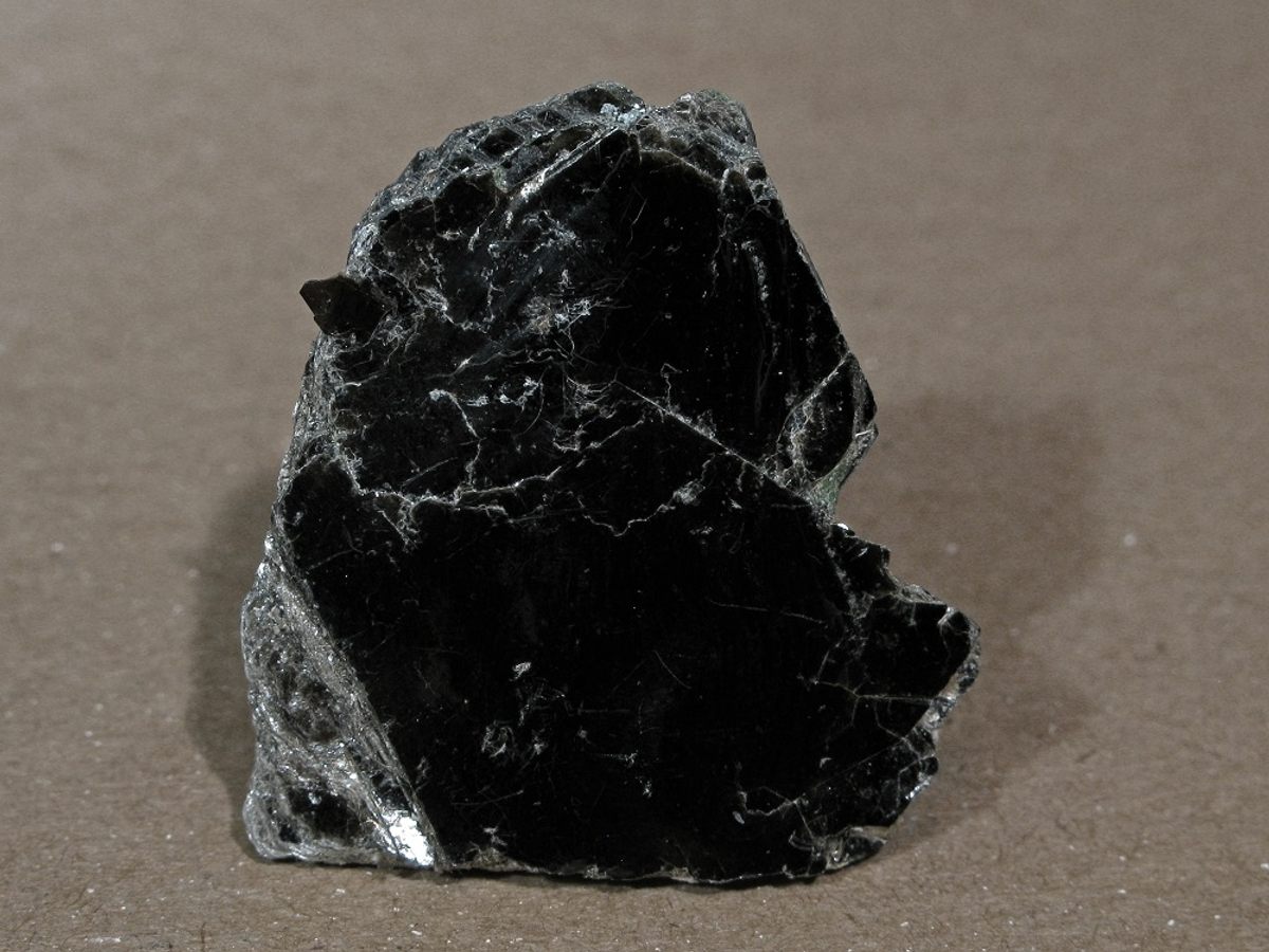 Tom Mortimer collected this black biotite, a kind of mica, from Ruggles Mine.