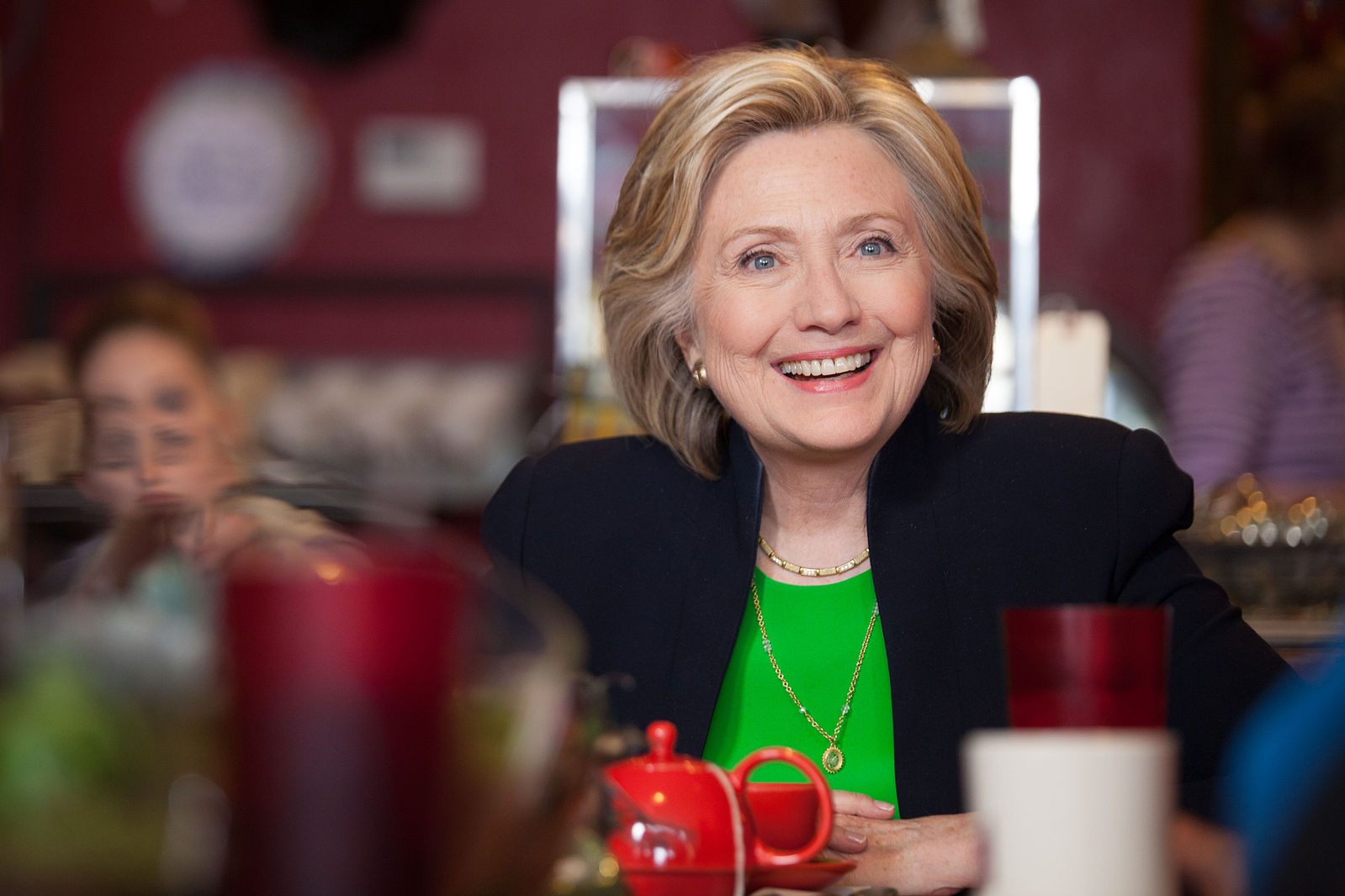 Secretary Clinton, potentially excited for the petting zoo.