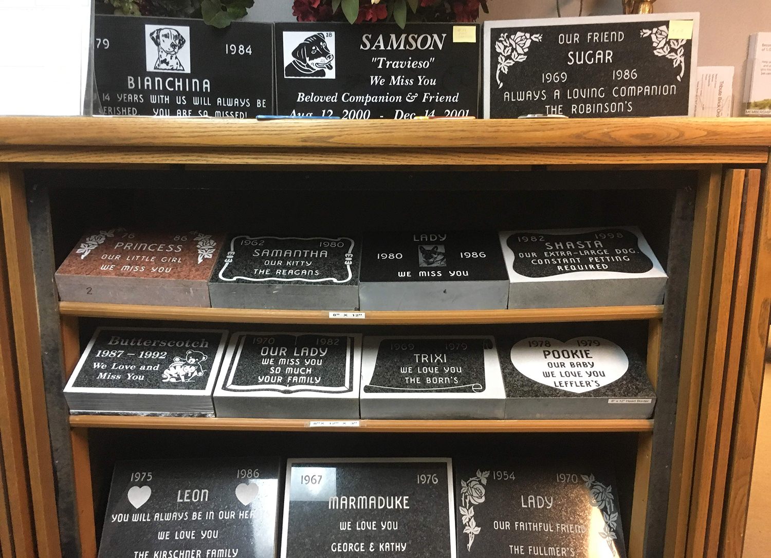 A selection of grave markers.