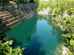 The sheer walls and striking blue water of the Empire Quarry have dazzled visitors for decades.