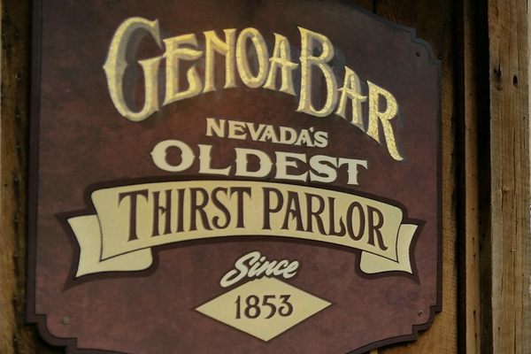 A sign declares this the oldest bar in Nevada.