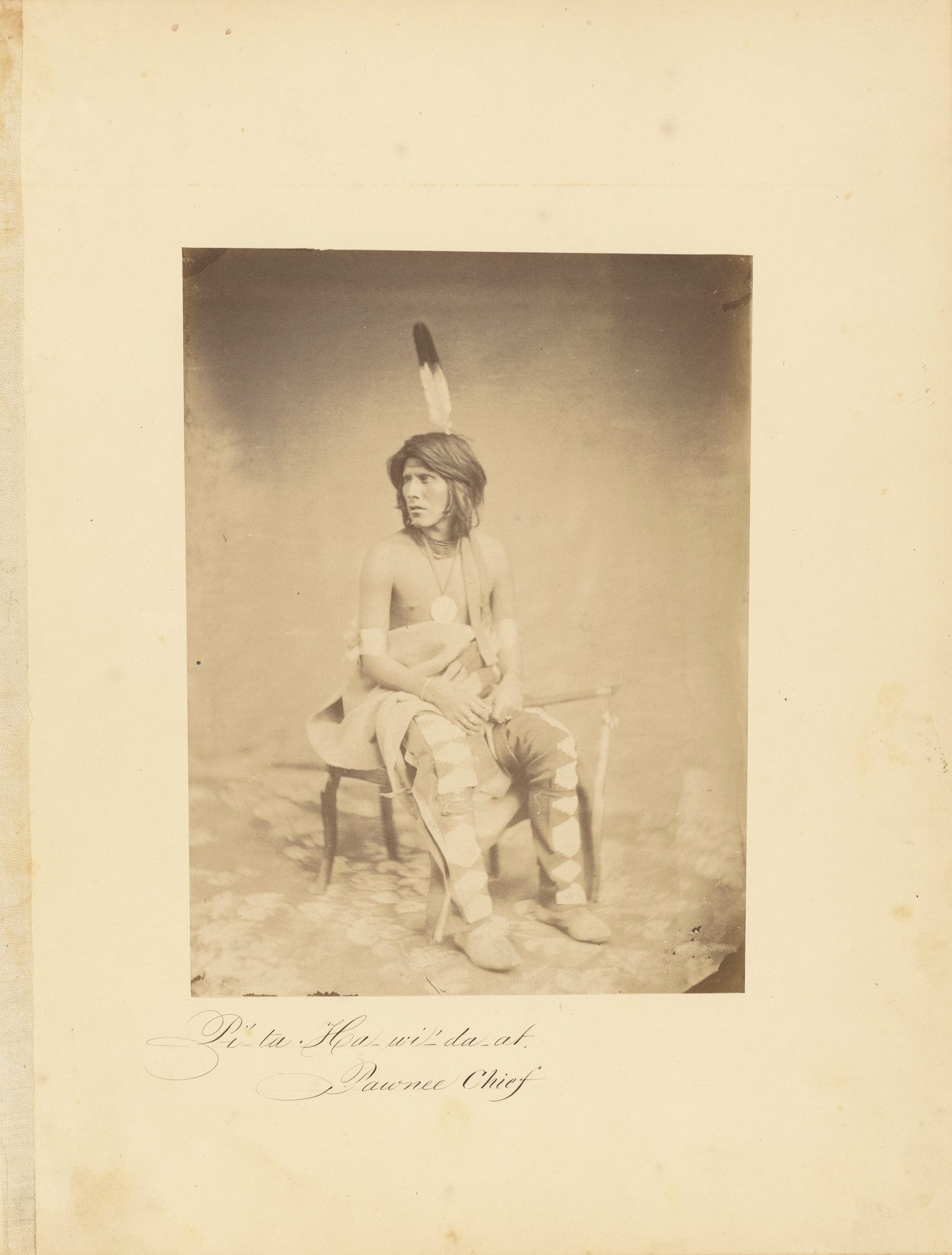 <em>Pi’-ta. Ha-wi’-da-at, Pawnee Chief</em>, Julian Vannerson, 1857-1858.