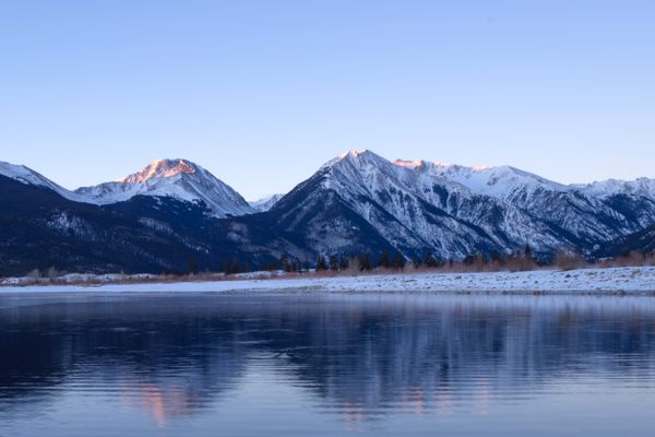 Mount Elbert reflecting in Twin Lakes