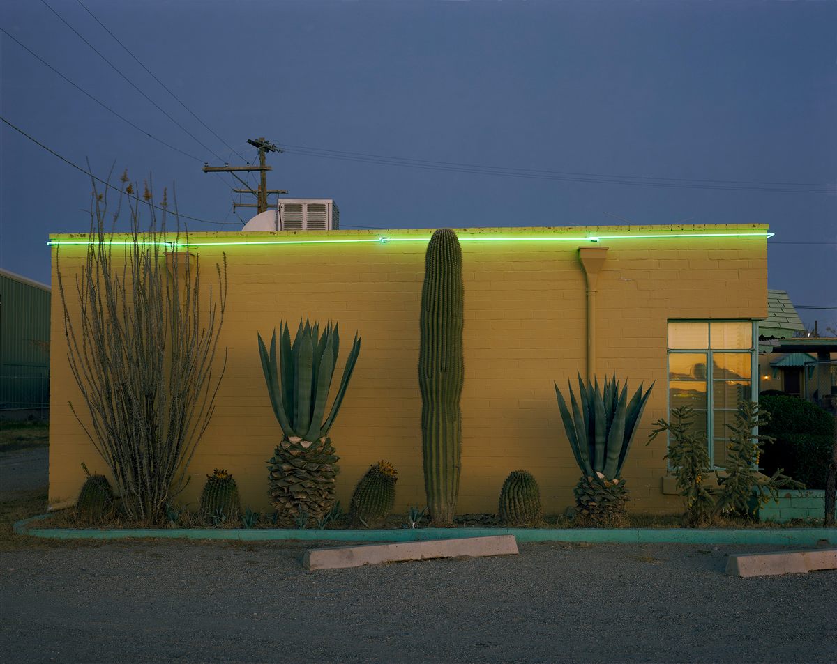 <em>Greyhound Motel on the Tucson to Nogales highway, Tucson, Arizona; December 30, 1980.</em>