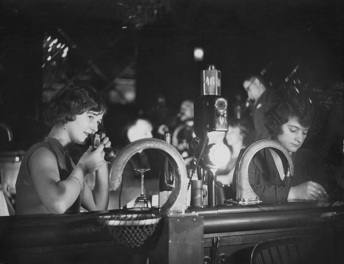 Flirting in the Resi, 1930—peep the pneumatic tubes!