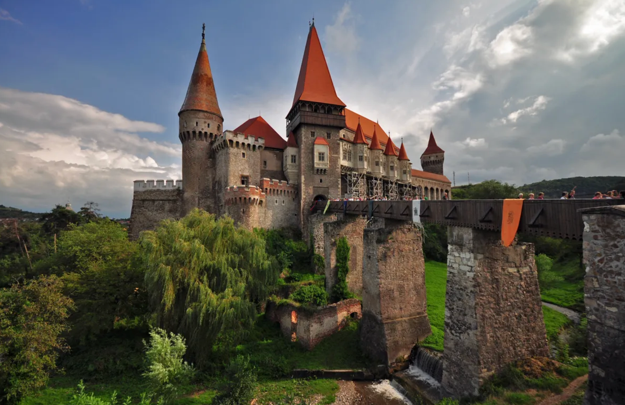 Corvin Castle in Hunedoara, Romania.