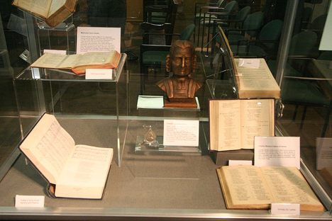A collection of Methodist artifacts.