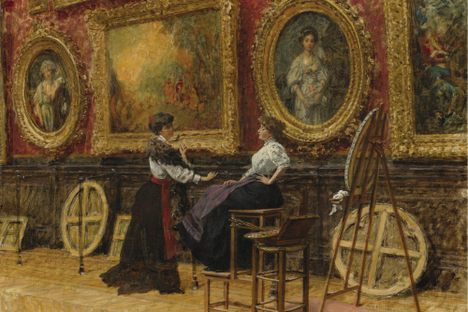 Painting by Louis Béroud depicting copyists in the Louvre. 