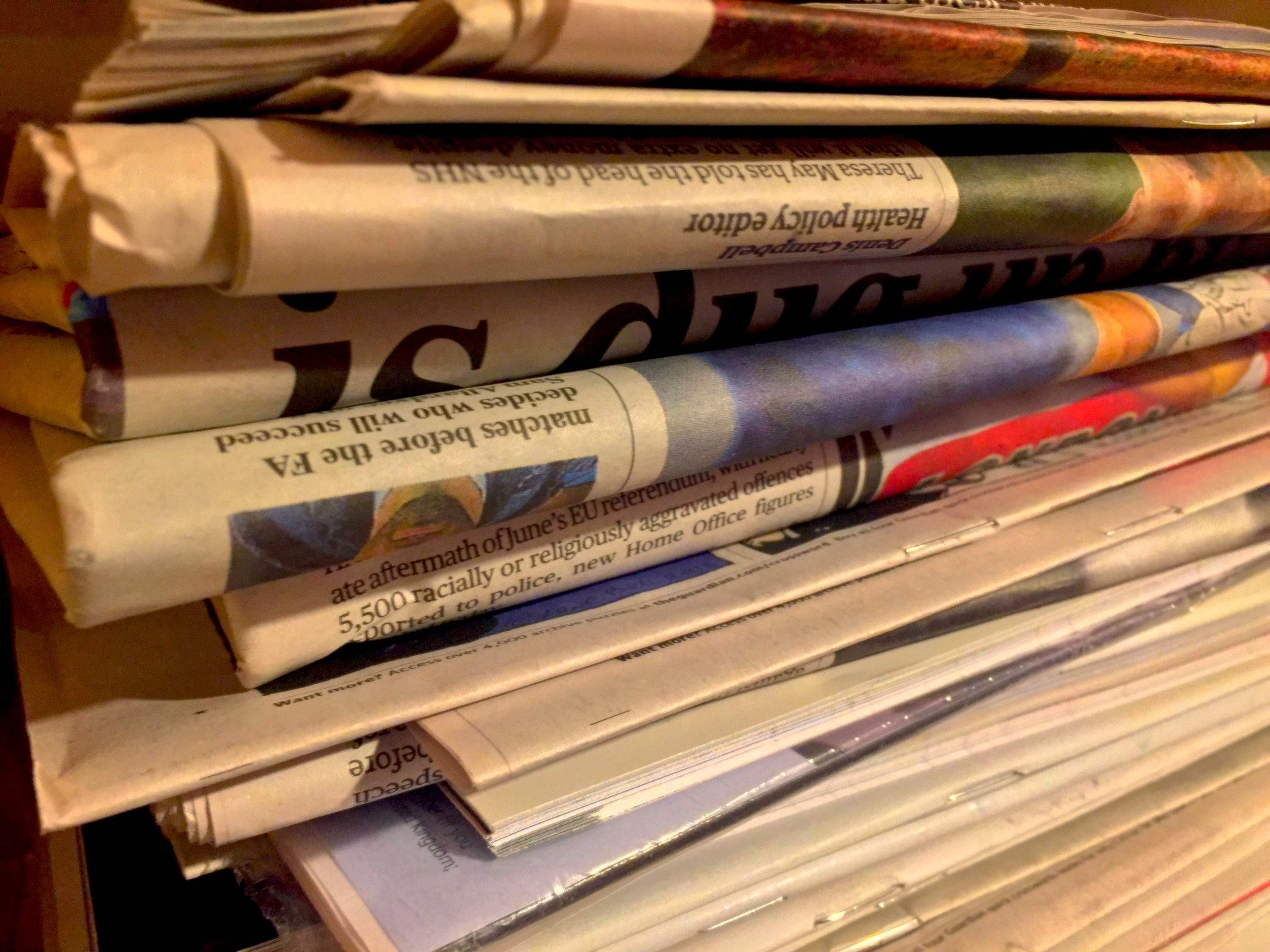 Newspapers have a way of piling up.