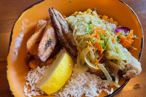A plate of samaki, or fried fish.