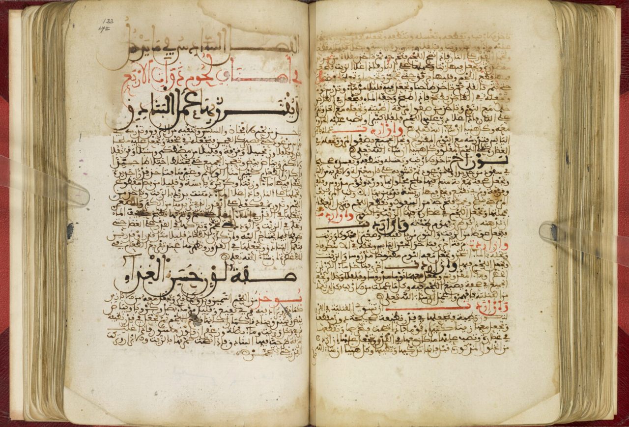 These pages of Fiḍālat al-Khiwān describe recipes for meatballs, hare, and rabbit.