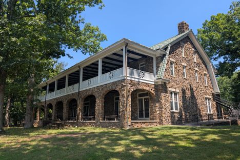 The Woodmont Rod and Gun Club of Baltimore fieldstone lodge