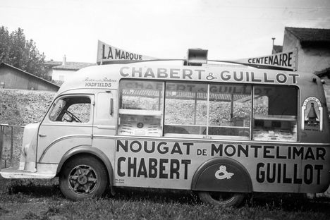 A vintage nougat-selling truck from Chabert & Guillot.