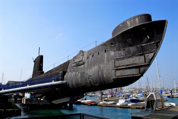HMS ALLEANZA Gosport sottomarino Museo BARCA SCAFO COMPLETO SU STAND 