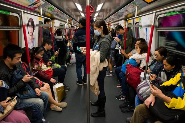 Even if riders keep to themselves, microbes mix and mingle on the Hong Kong subway every day.
