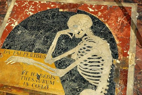 One of the tombstone skeletons.