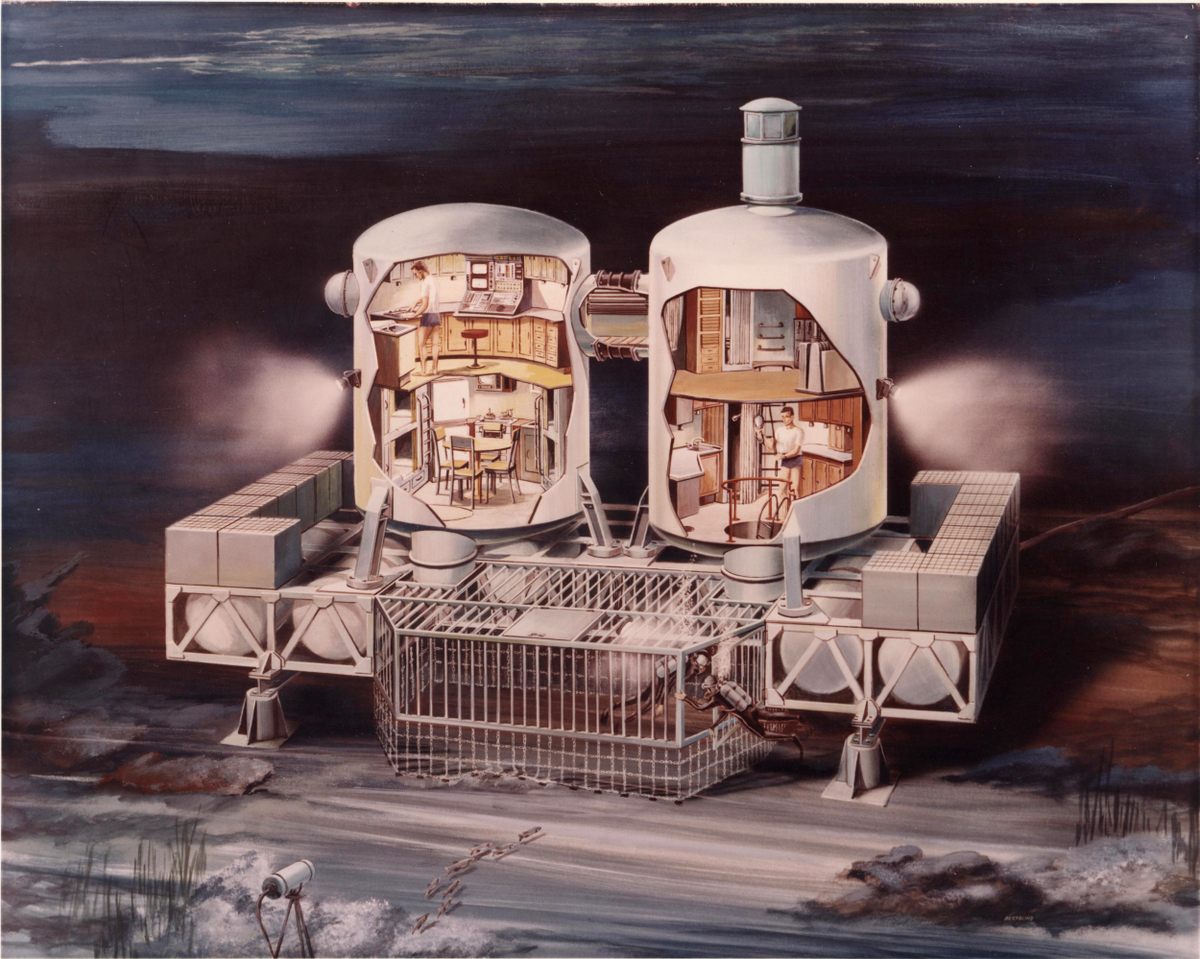 An artist rendering shows the close living and working quarters of Tektite, which sat underwater off the coast of St. John.