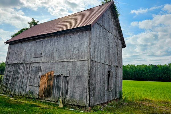 The Hearn Potato House is located in rural Sussex County near Laurel, Delaware.