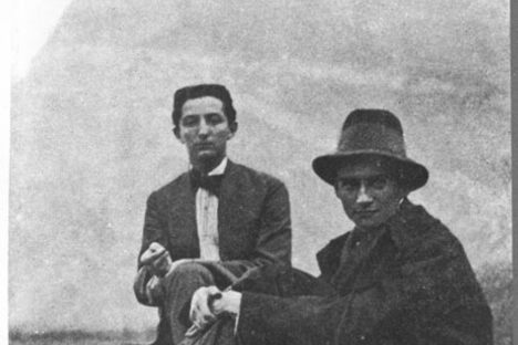 Max Brod and Franz Kafka in 1909. 