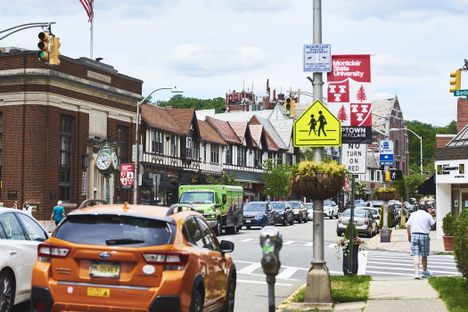 Approaching the intersection of Bellevue Ave and Valley Road in Montclair.