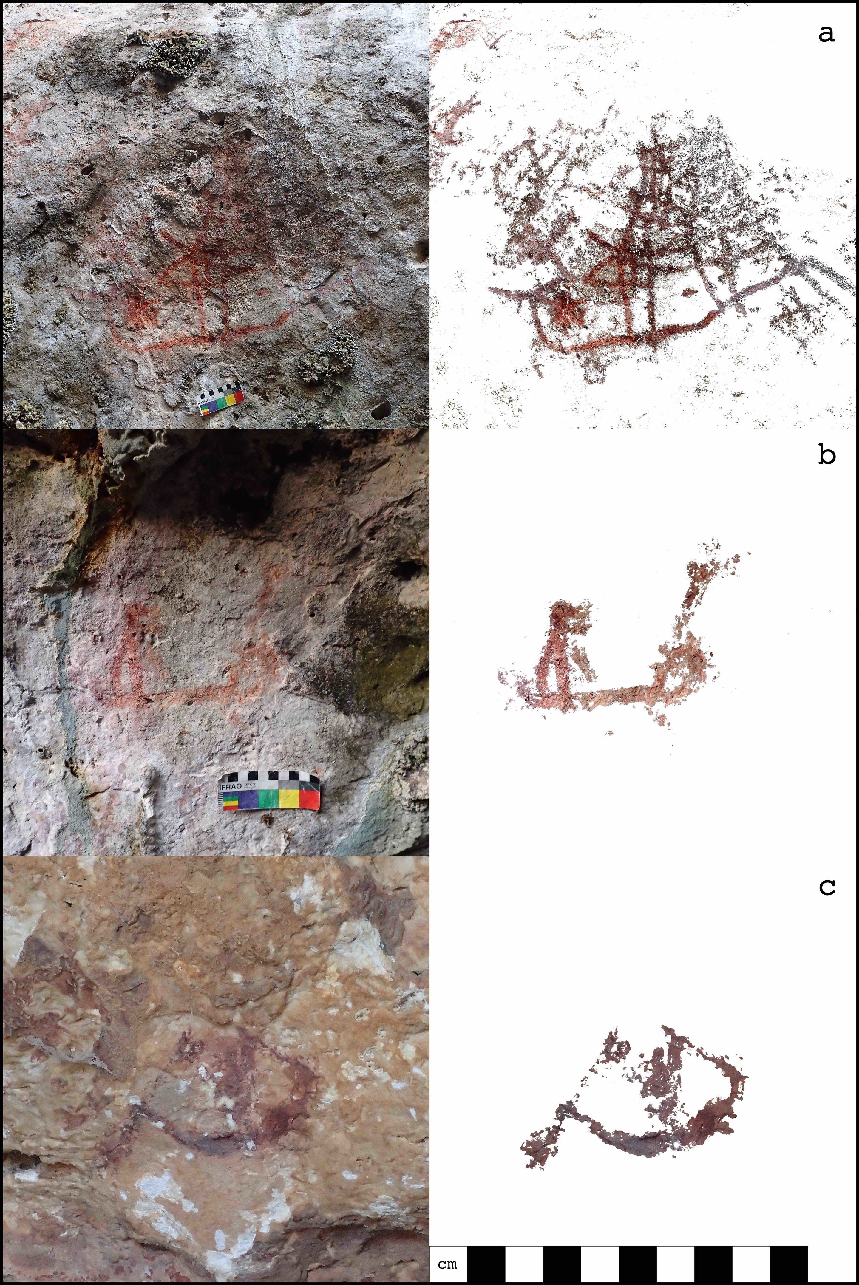 Boat figures in the rock art.