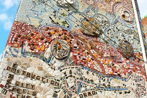 A mosaic mural