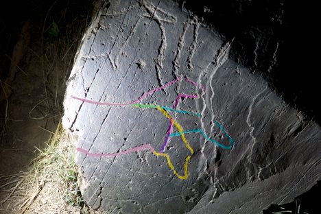 A composite highlighting the "three horses."