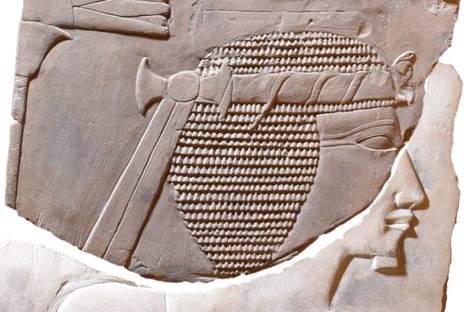 Now complete, the ancient artifact shows Hatshepsut's face.