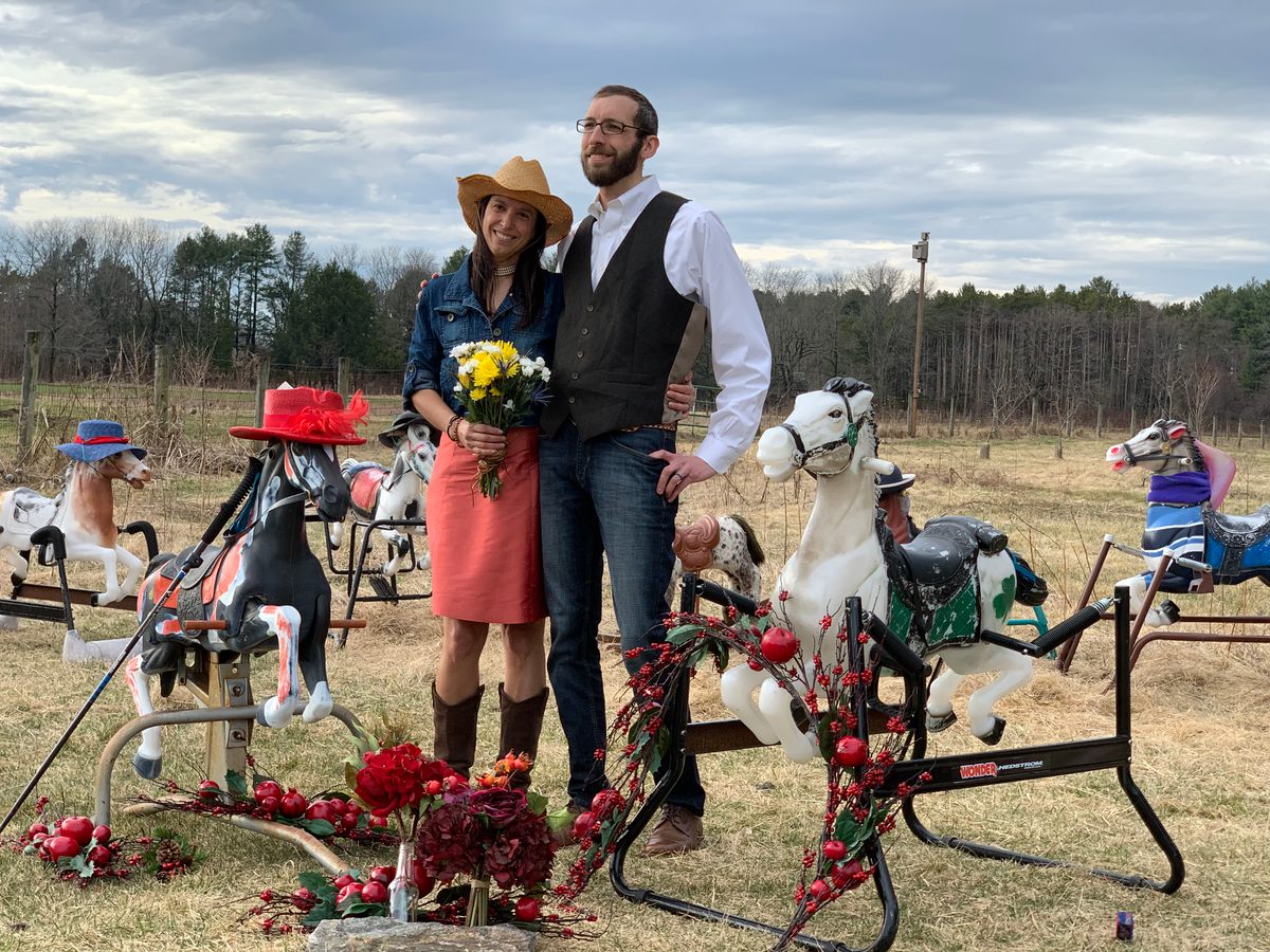 Michele Grzenda and Josh Matt got married at Ponyhenge in March 2020.