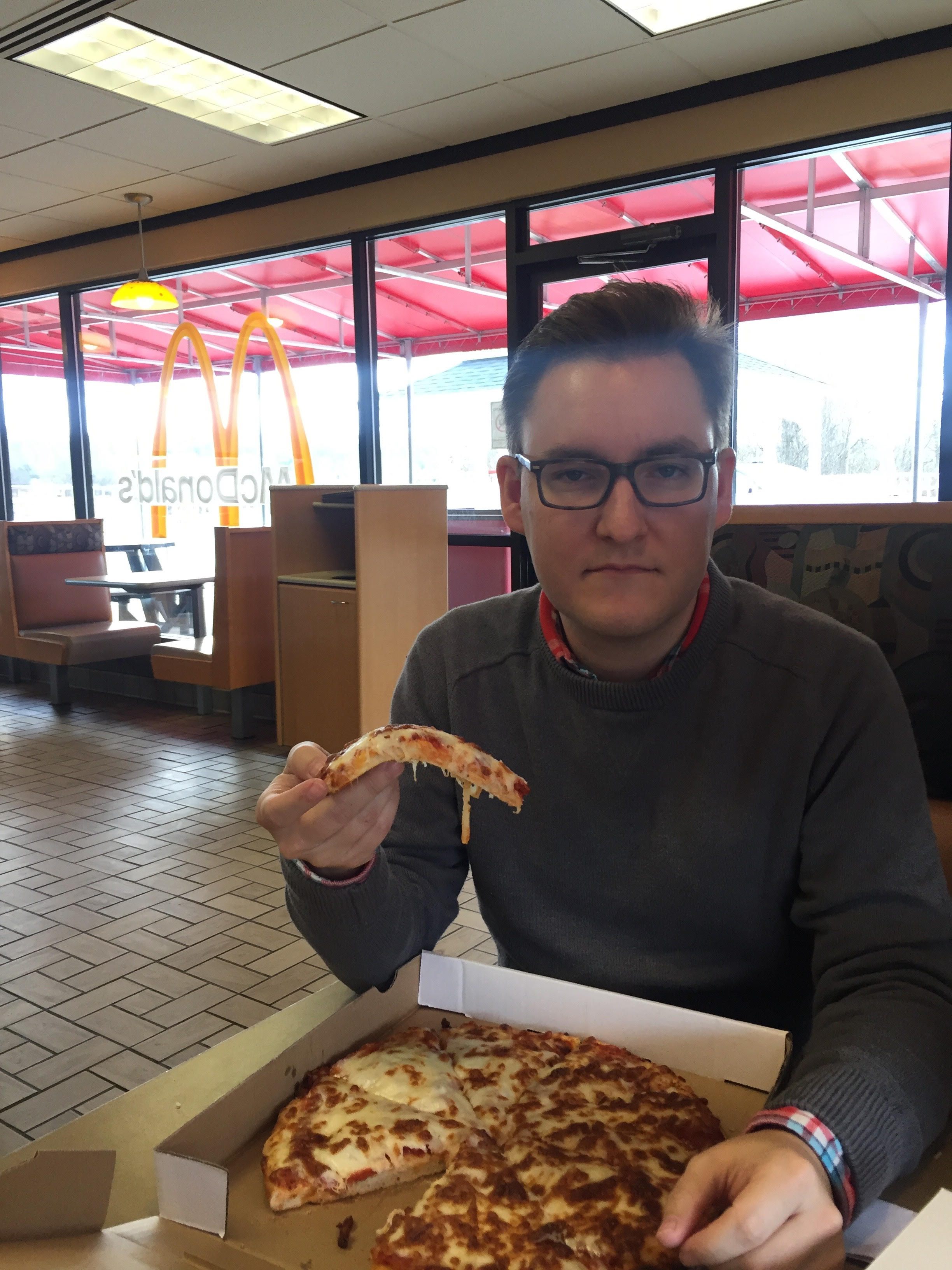 This one of him eating 12 pizza pies BY HIMSELF