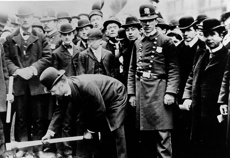 Groundbreaking at Bleecker and Green Streets, March 1900