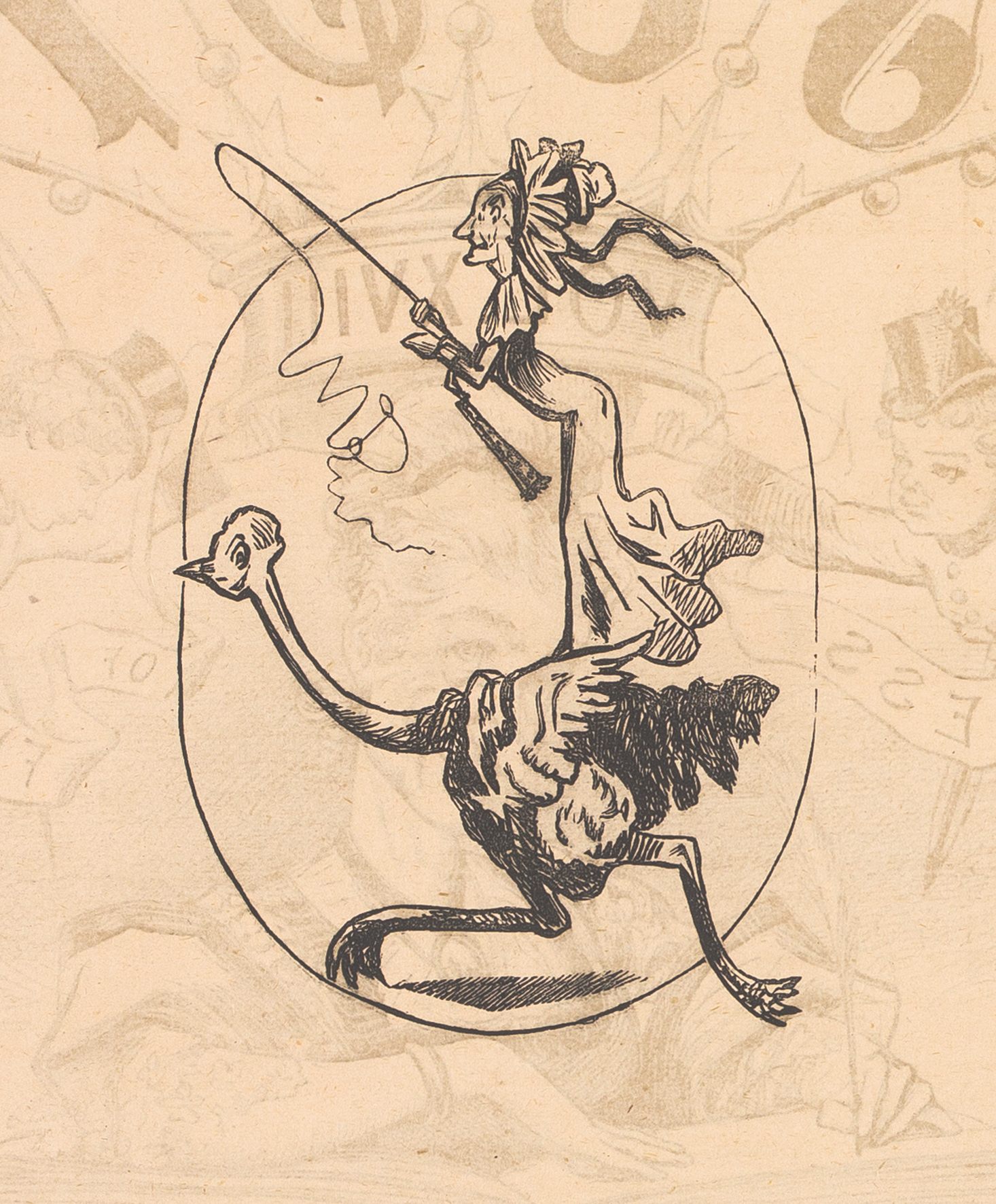 "Judy Rides an Ostrich" by Marie Duval.