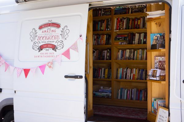 St. Rita's Amazing Traveling Bookstore: bookstore on wheels stops