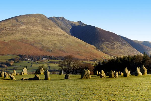 Stone Circle at Castlerigg with the mountain Blencathra in the background