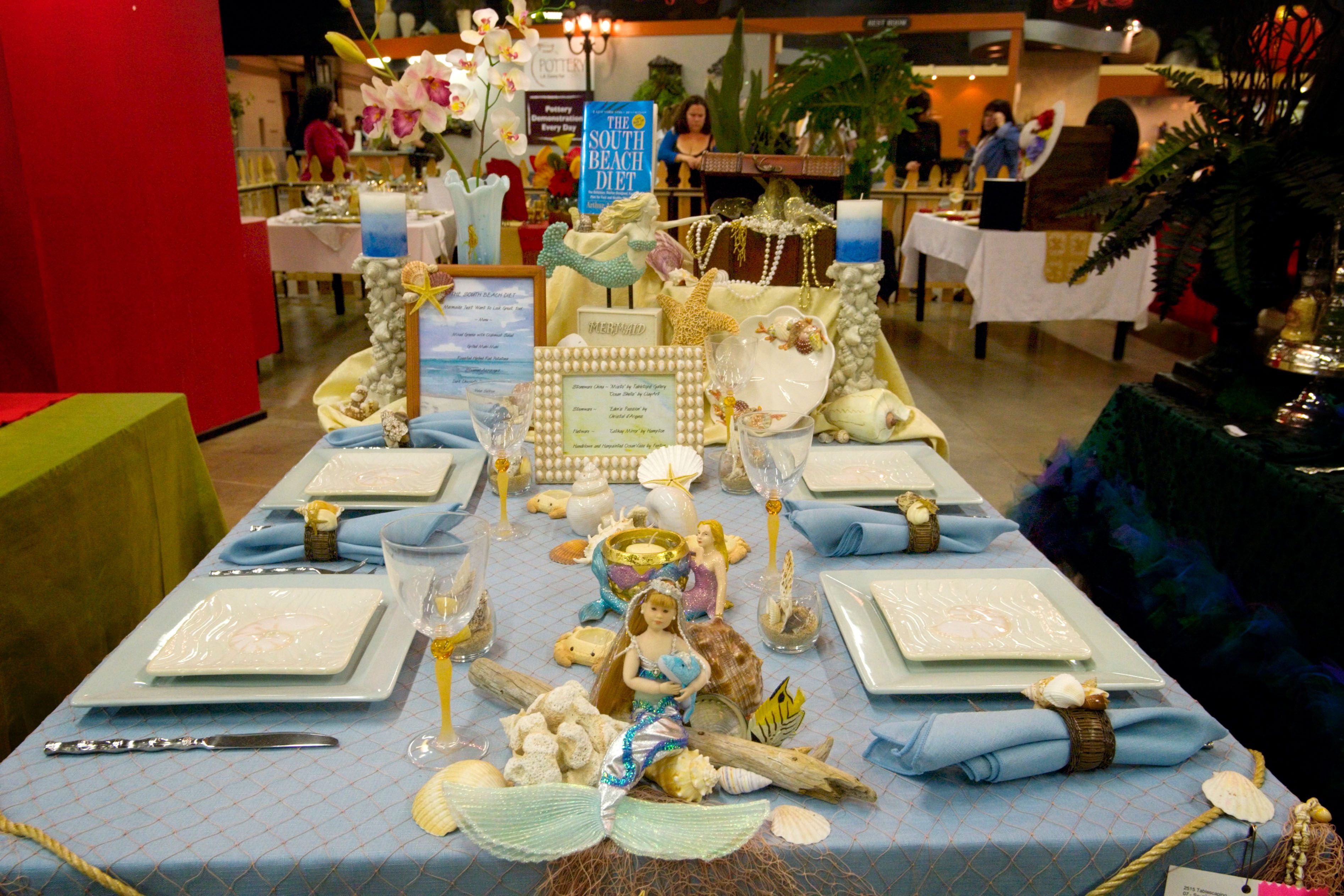 A mermaid-themed table at the L.A. County Fair.