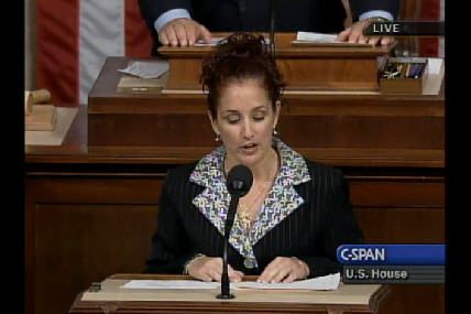 Guest chaplain Rabbi Amy Rouder, opening the House of Representatives on September 14th, 2006. The first female guest chaplain, Wilmina Rowland Smith, spoke in 1948. 