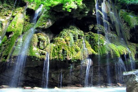 Waterfalls give the illusion of an endless light mist.