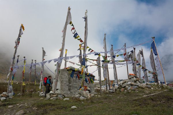 Langtang memorial mani wall.