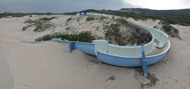 Abandoned water slide Macassar Beach Pavilion