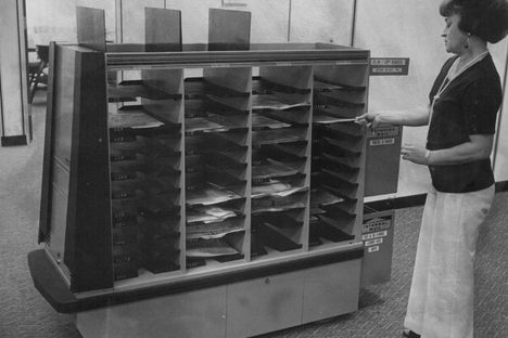 A Mailmobile in use, 1977.  