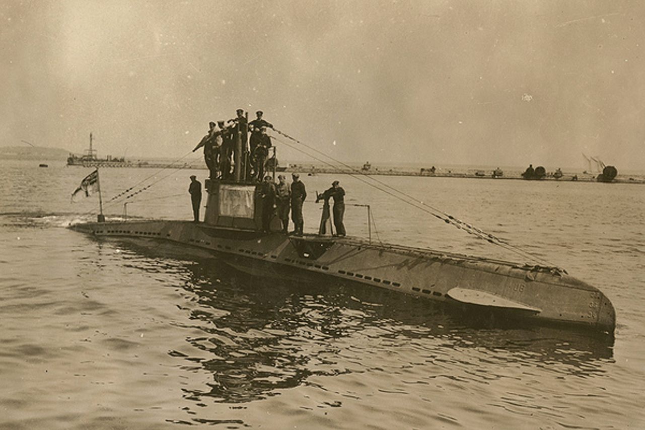 A German U-boat in 1918.