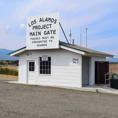 This building is a re-creation of the Main Gate used during the Los Alamos Project.