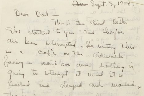"Dear Dad," it's Ernest Hemingway.