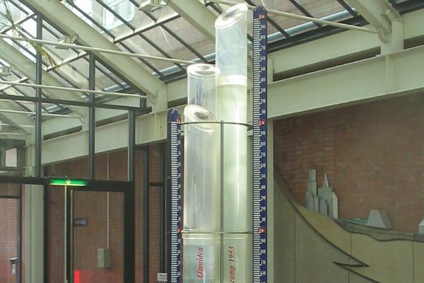 The Amsterdam Ordnance Datum marker in the Town Hall.